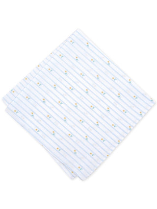 Bar III Masculino Tossed Tulip Algodão Listrado Bolso Lenço Branco Tamanho Único