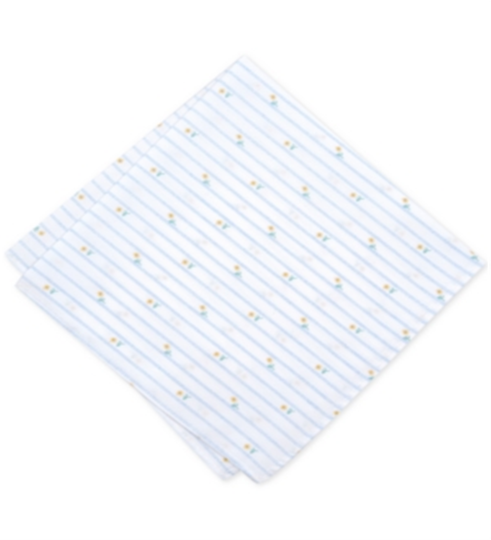 Bar III Masculino Tossed Tulip Algodão Listrado Bolso Lenço Branco Tamanho Único