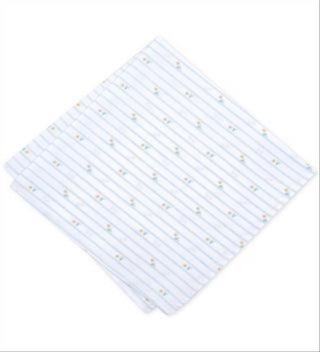 Bar III Masculino Tossed Tulip Algodão Listrado Bolso Lenço Branco Tamanho Único