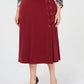 Saia feminina plus size com cadarço evasê JM Collection, preta, tamanho 3X