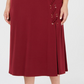 Saia feminina plus size com cadarço evasê JM Collection, preta, tamanho 3X
