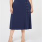 Saia feminina plus size com cadarço evasê azul tamanho 2X da coleção JM