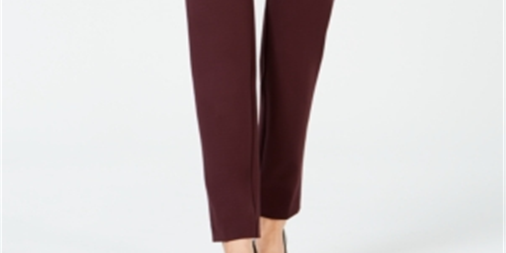 Calça skinny feminina Alfani com bolsos e zíper, tamanho 8, vermelha