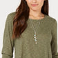 Blusa de malha waffle feminina Style &amp; Co, verde, tamanho pequeno