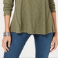 Blusa de malha waffle feminina Style &amp; Co, verde, tamanho pequeno