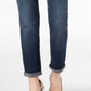 Calça jeans curta feminina Curvy Fit Boyfriend da INC International Concepts, azul, tamanho 10