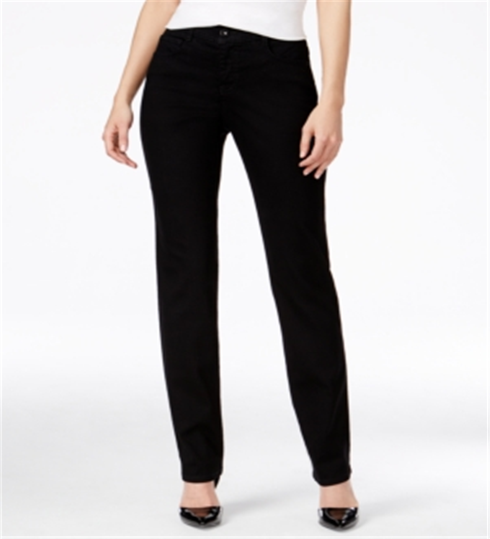 Jeans feminino slim com controle de barriga estilo &amp; co, preto, tamanho 16