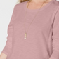 Blusa feminina de manga comprida e gola redonda estilo &amp; co, rosa, tamanho extragrande