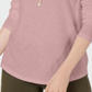 Blusa feminina de manga comprida e gola redonda estilo &amp; co, rosa, tamanho extragrande