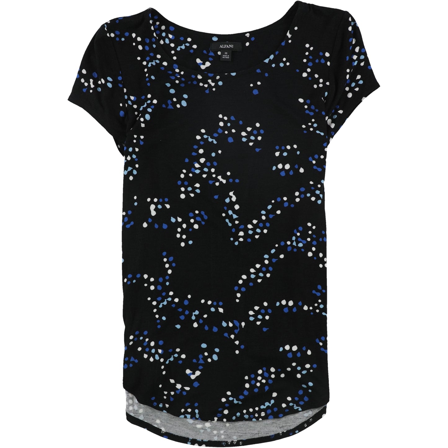 Camiseta feminina estampada Alfani preta tamanho pequeno