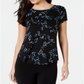 Camiseta feminina estampada Alfani preta tamanho pequeno