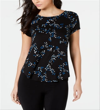 Camiseta feminina estampada Alfani preta tamanho pequeno