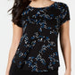 Camiseta feminina estampada Alfani preta tamanho pequeno