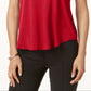 Camiseta feminina Alfani com acabamento em cetim, tamanho pequeno, vermelha