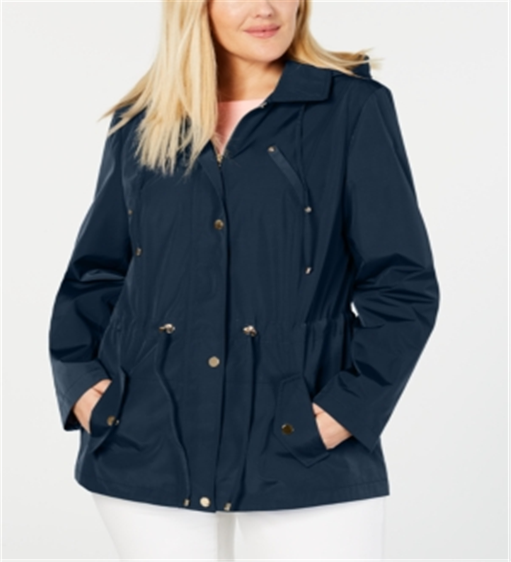 Jaqueta utilitária feminina resistente à água Charter Club, azul, tamanho 3X