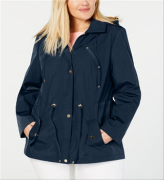 Charter Club Women's Water Resistant Utility Jacket Blue Size 3X