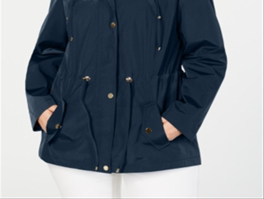 Jaqueta utilitária feminina resistente à água Charter Club, azul, tamanho 3X