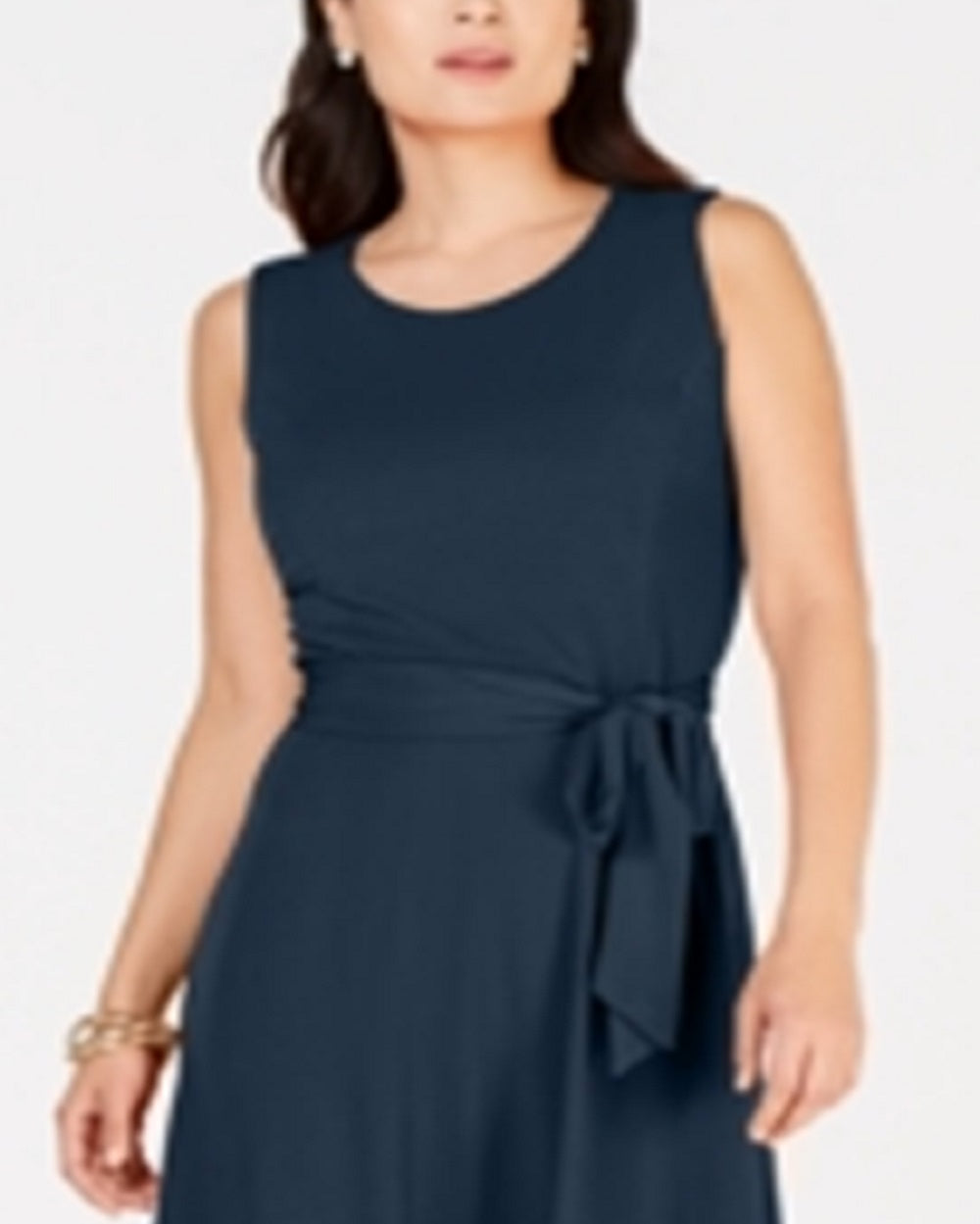 Vestido midi com cinto feminino Charter Club azul tamanho pequeno P