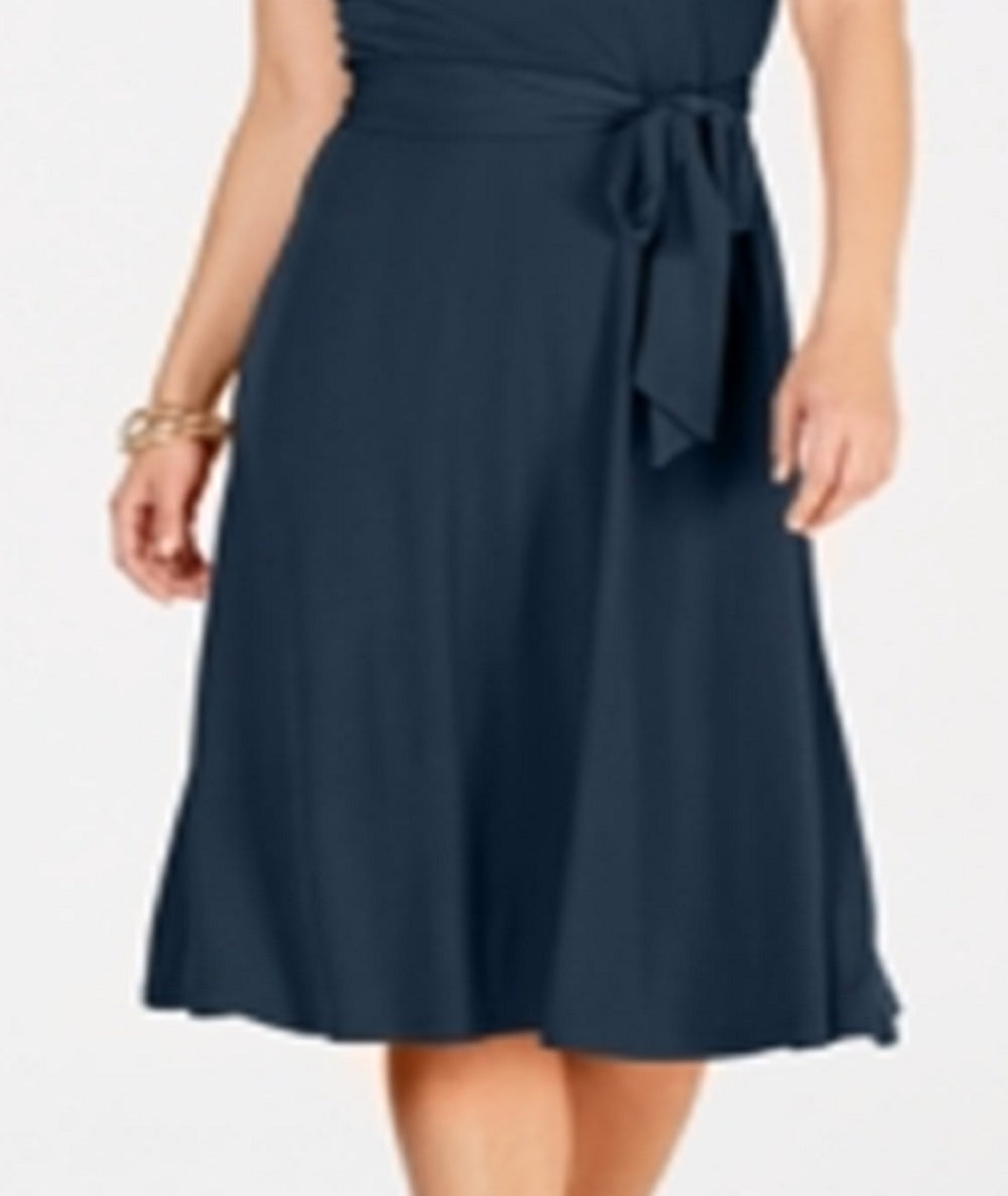 Vestido midi com cinto feminino Charter Club azul tamanho pequeno P