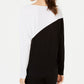 INC International Concepts Top Dolman Feminino Manga Longa Colorblocked Preto Tamanho X-S