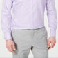 Camisa social masculina clássica Tasso Elba, corte regular, sem passar a ferro, com punho francês, roxa, tamanho 32x33