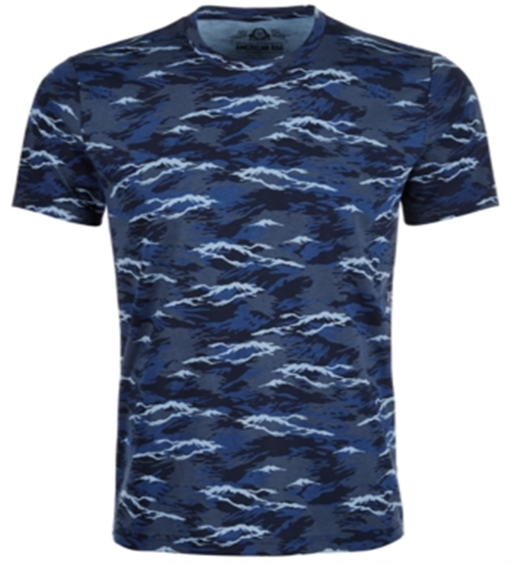 Camiseta camuflada masculina American Rag Wave, azul, tamanho médio
