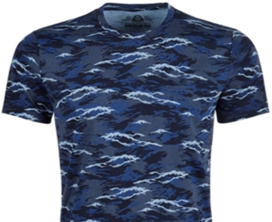 Camiseta camuflada masculina American Rag Wave, azul, tamanho médio