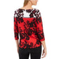 Blusa feminina Charter Club de algodão Pima com estampa floral, preta/vermelha, tamanho pequeno P