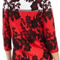 Blusa feminina Charter Club de algodão Pima com estampa floral, preta/vermelha, tamanho pequeno P