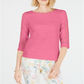 Top de crochê feminino Charter Club com detalhes rosa, tamanho extragrande