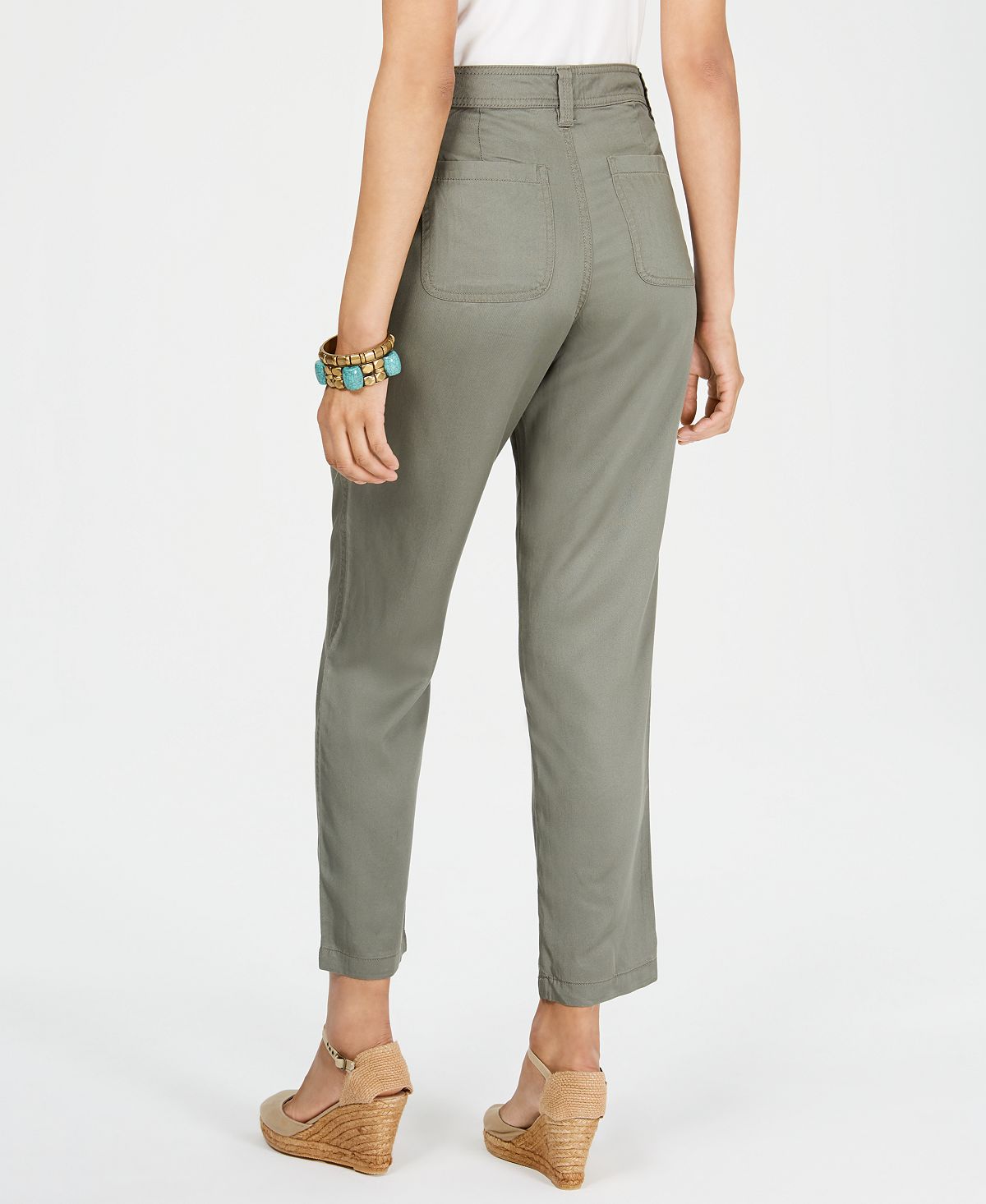 Calça utilitária afunilada feminina Style &amp; Co, verde oliva, tamanho 6
