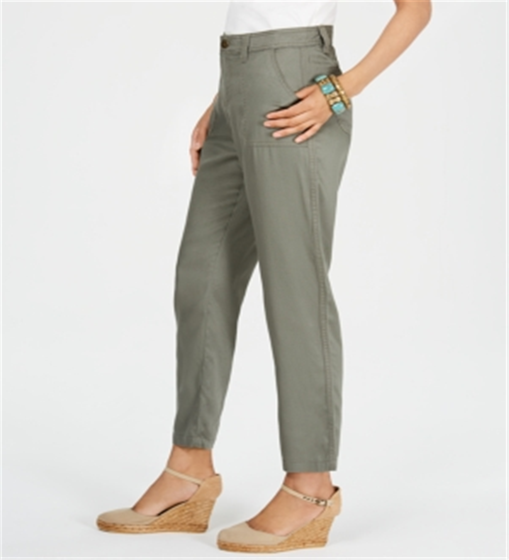 Calça utilitária afunilada feminina Style &amp; Co, verde oliva, tamanho 6