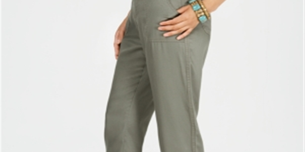 Calça utilitária afunilada feminina Style &amp; Co, verde oliva, tamanho 6