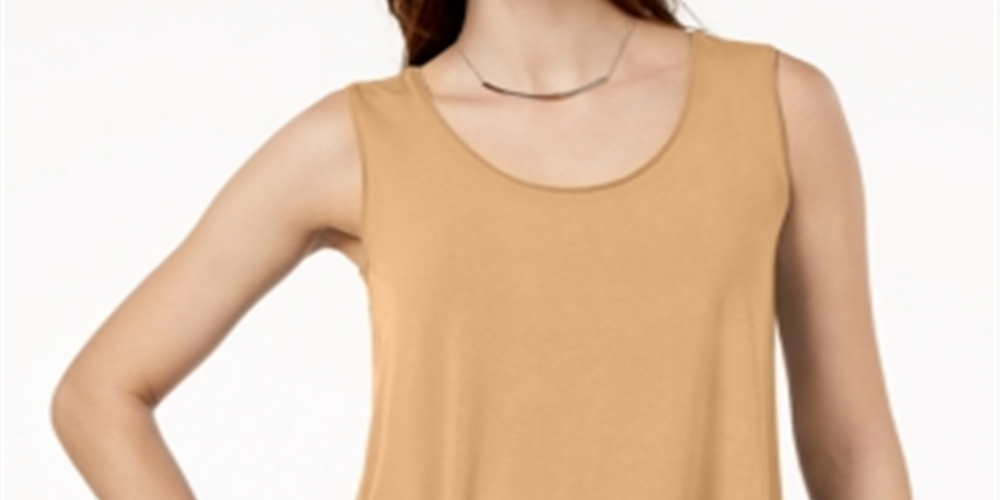 JM Collection Regata feminina com decote redondo, marrom, tamanho extragrande