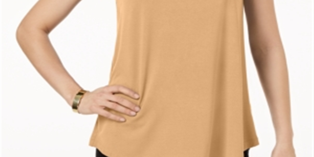 JM Collection Regata feminina com decote redondo, marrom, tamanho extragrande