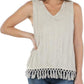 Suéter feminino de algodão com borlas Style &amp; Co, bege, tamanho extragrande
