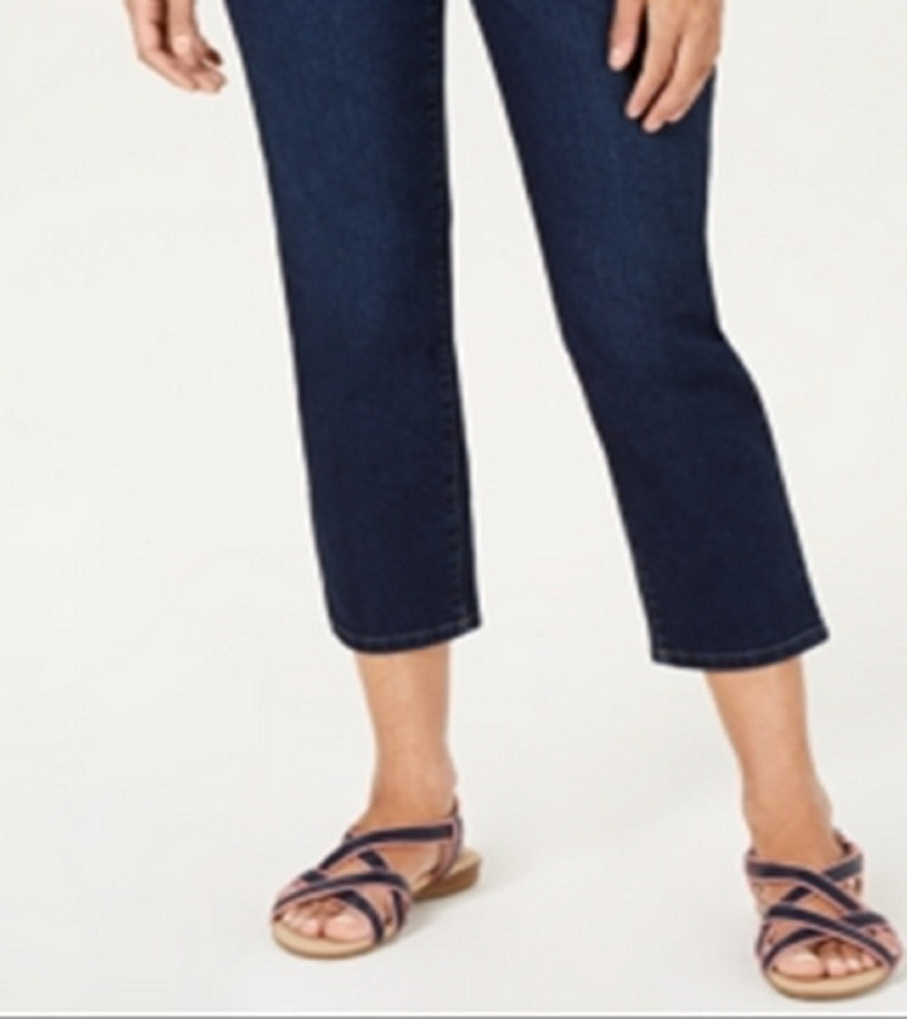 Calça jeans feminina Charter Club Tummy Control Bristol Capri, azul, tamanho 8