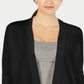 Cardigan feminino Charter Club com frente aberta, preto, tamanho pequeno e pequeno