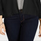 Cardigan feminino Charter Club com frente aberta, preto, tamanho pequeno e pequeno