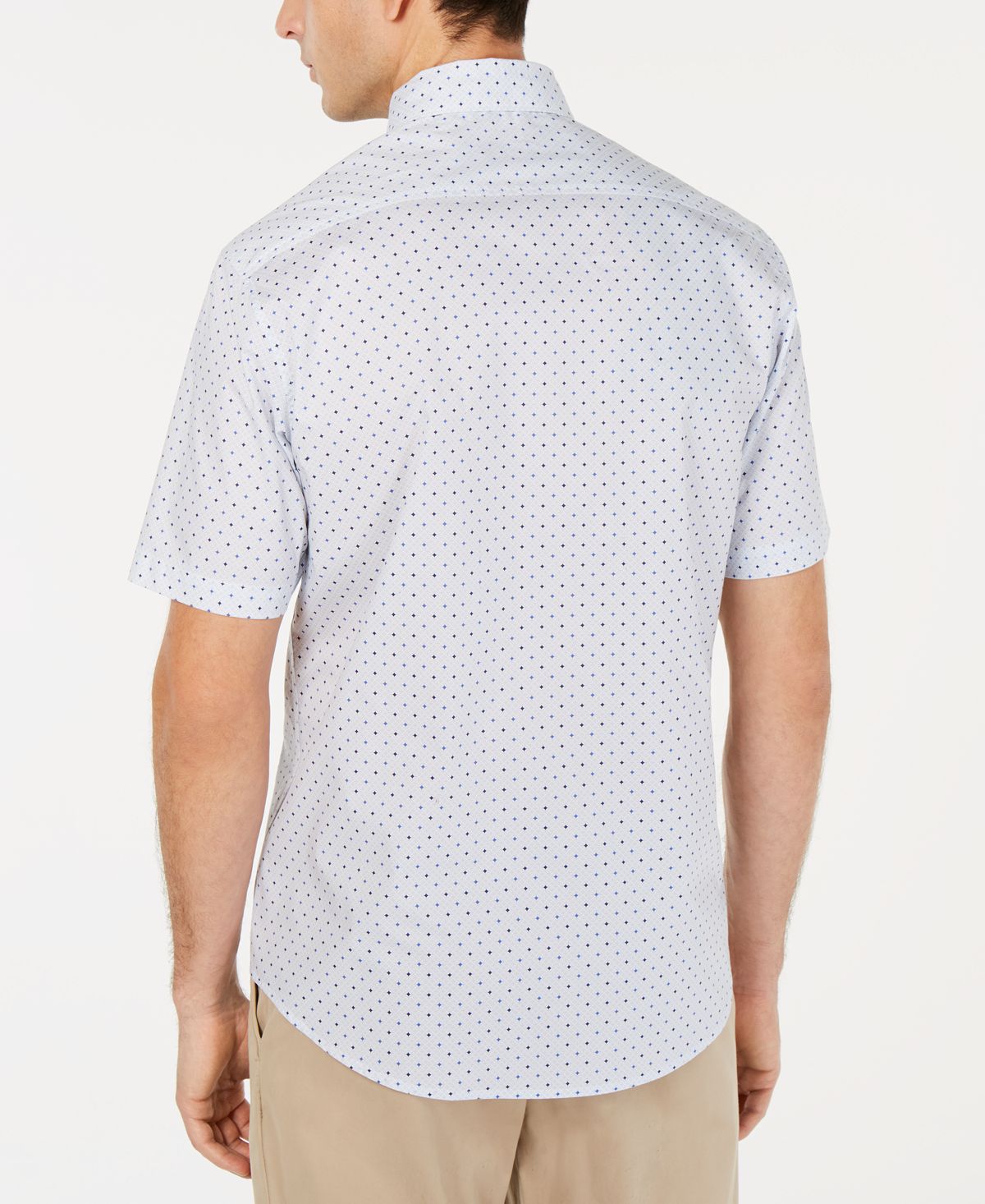 Camisa foulard masculina elástica mini Dobby Tasso Elba, azul, tamanho XX-G
