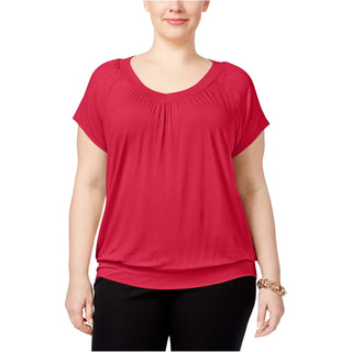 Blusa feminina lisa JM Collection rosa tamanho 1X