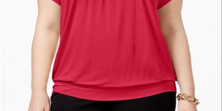 Blusa feminina lisa JM Collection rosa tamanho 1X