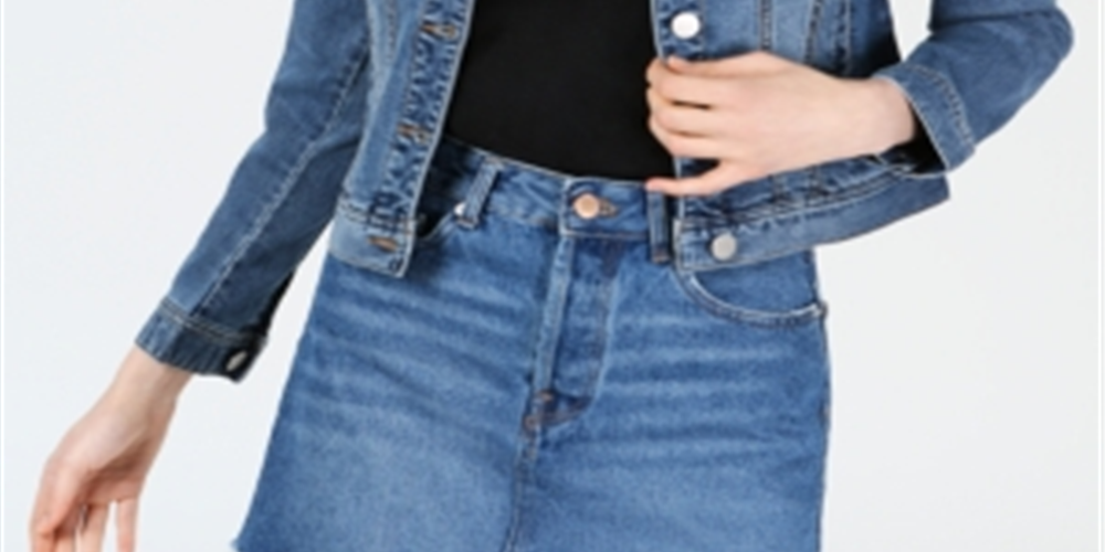Jaqueta jeans feminina Maison Jules azul tamanho X-S