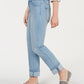 Calça jeans feminina Charter Club com controle de barriga e punho, azul escuro, tamanho 16