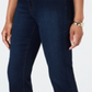 Calça jeans feminina Charter Club com controle de barriga e punho, azul escuro, tamanho 16