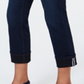 Calça jeans feminina Charter Club com controle de barriga e punho, azul escuro, tamanho 16
