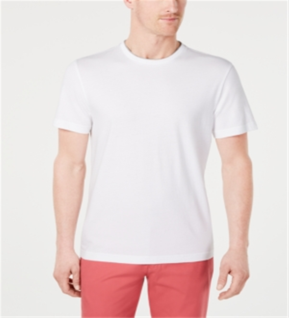 Camiseta masculina de gola redonda de algodão Doubler Club Room, branca, tamanho médio