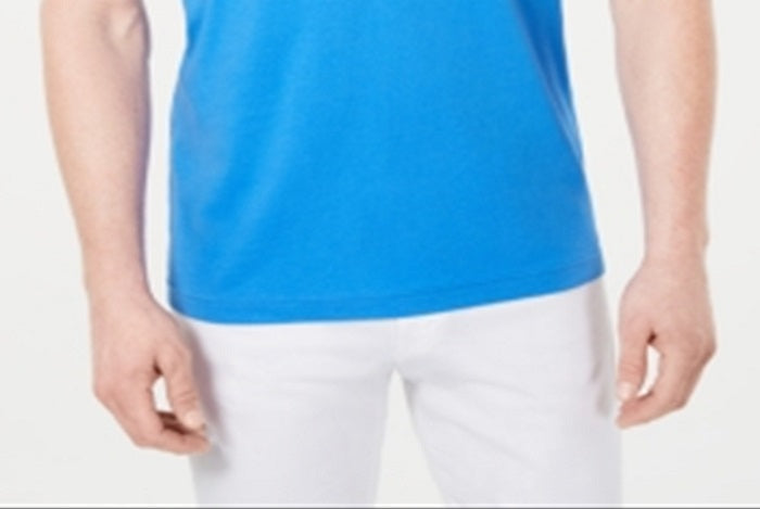 Camiseta masculina de manga curta com bolso Club Room, azul, tamanho médio