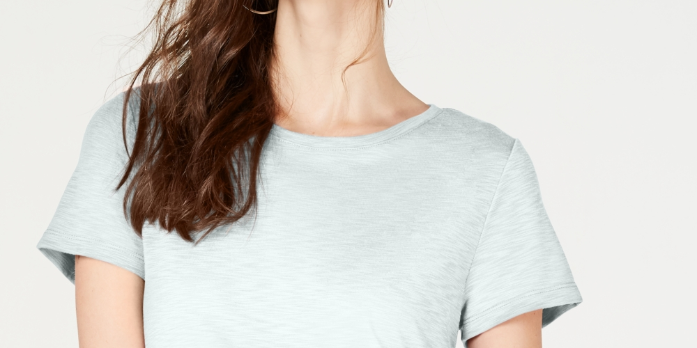 Camiseta feminina franzida INC International Concepts, branca, tamanho X-S