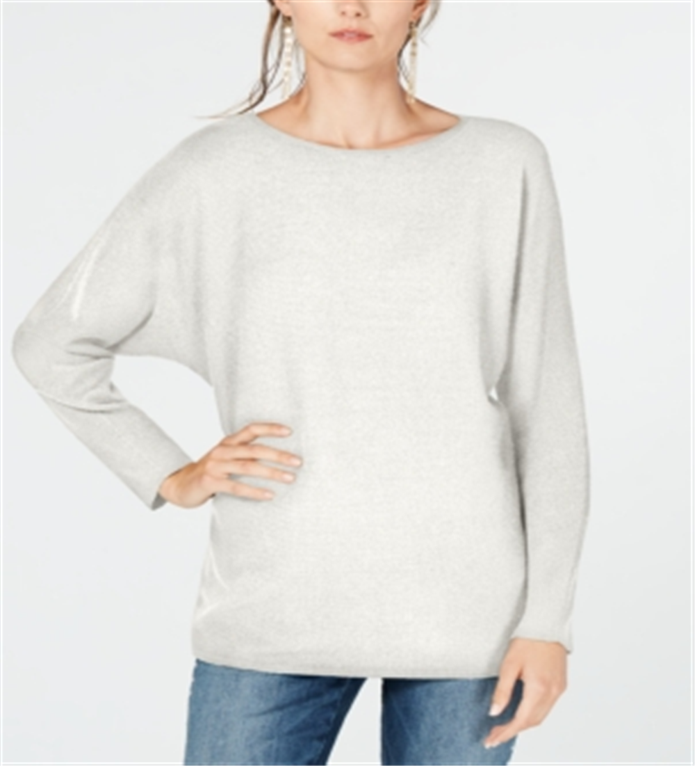Suéter de malha canelada com manga dolman feminino INC International Concepts, branco, tamanho XX-grande